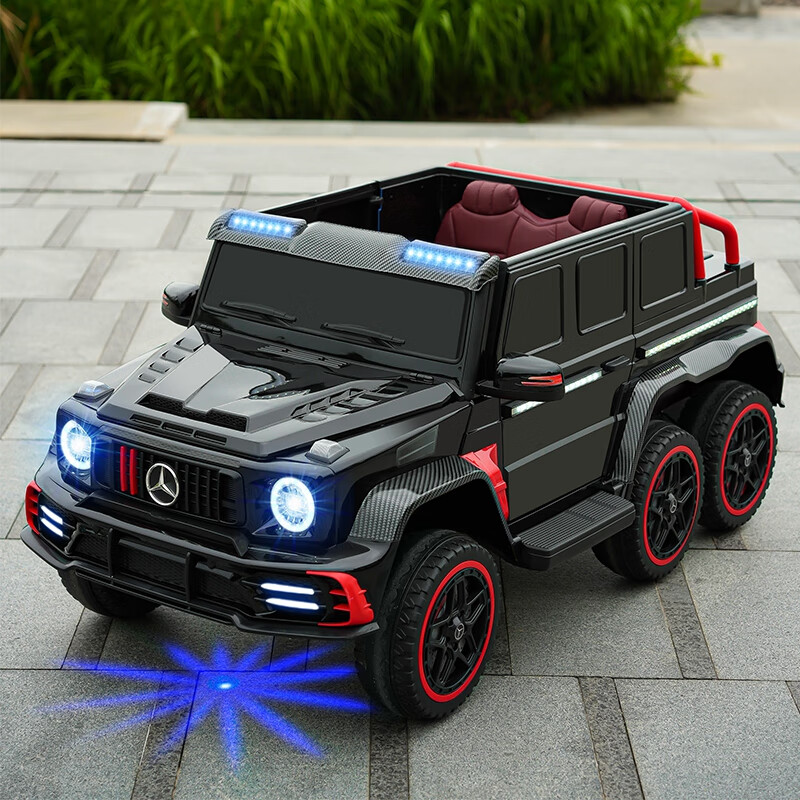 WORK BABY奔驰大g儿童电动车四轮越野车宝宝玩具车可坐大人男女孩遥控汽车 顶配【烤漆灰】六驱动+软座+软轮 电力驱动