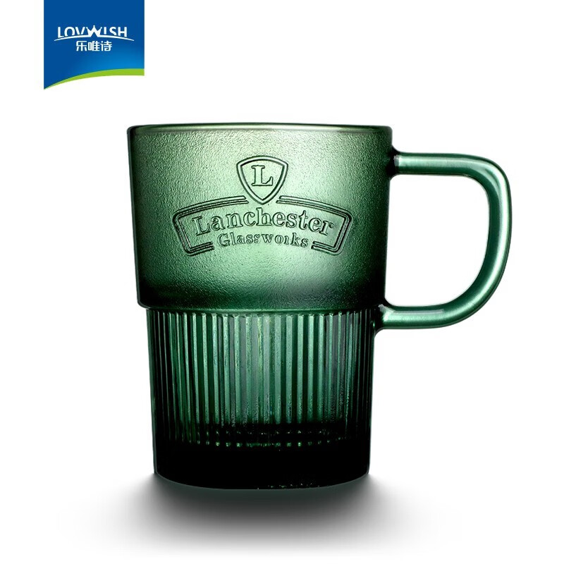 乐唯诗（NERVISHI）玻璃水杯女男款办公室夏天喝水牛奶咖啡杯子玻璃杯带盖家用吸管杯 兰特杯【裸杯*1】