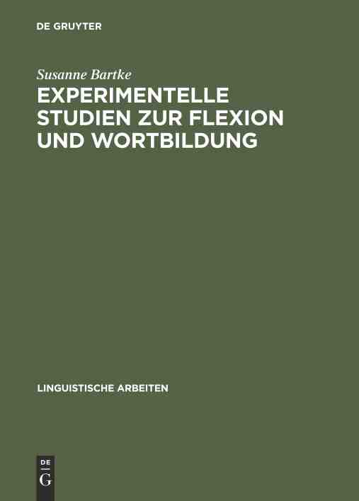 预售 按需印刷 experimentelle studien zur flexion und wortbildung
