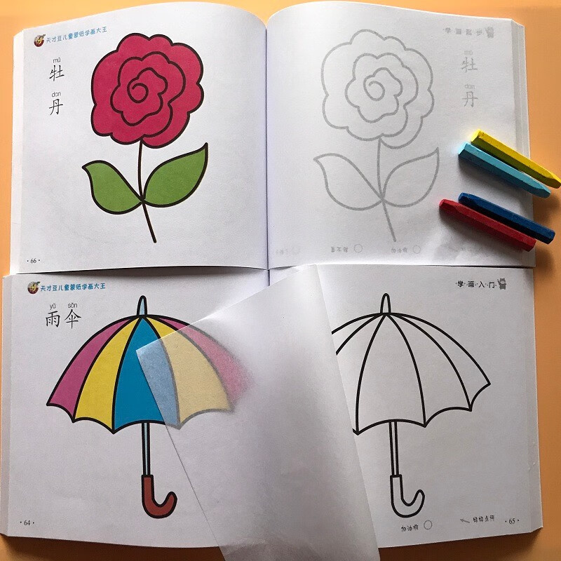 2-3-6岁宝宝学画动物涂色书儿童画画书涂色本蒙纸简笔画绘画本3-6-9岁
