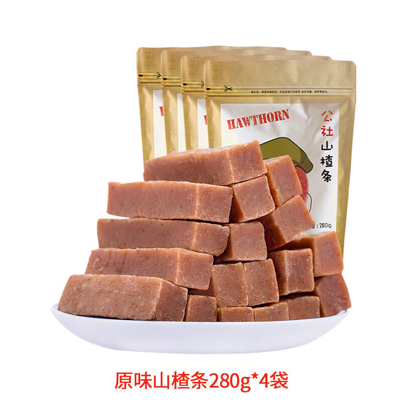 沂蒙公社陳皮六物山楂條桑葚山楂零食無(wú)添加山楂果肉軟塊獨(dú)小包裝 原味山楂條280g*4袋