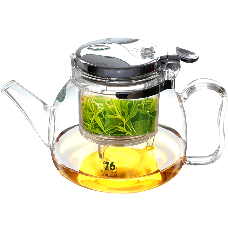 76茶业 台湾76 飘逸杯 自动过滤泡茶壶 耐热玻璃茶具套装 全拆洗玲珑杯 沏茶器 690毫升
