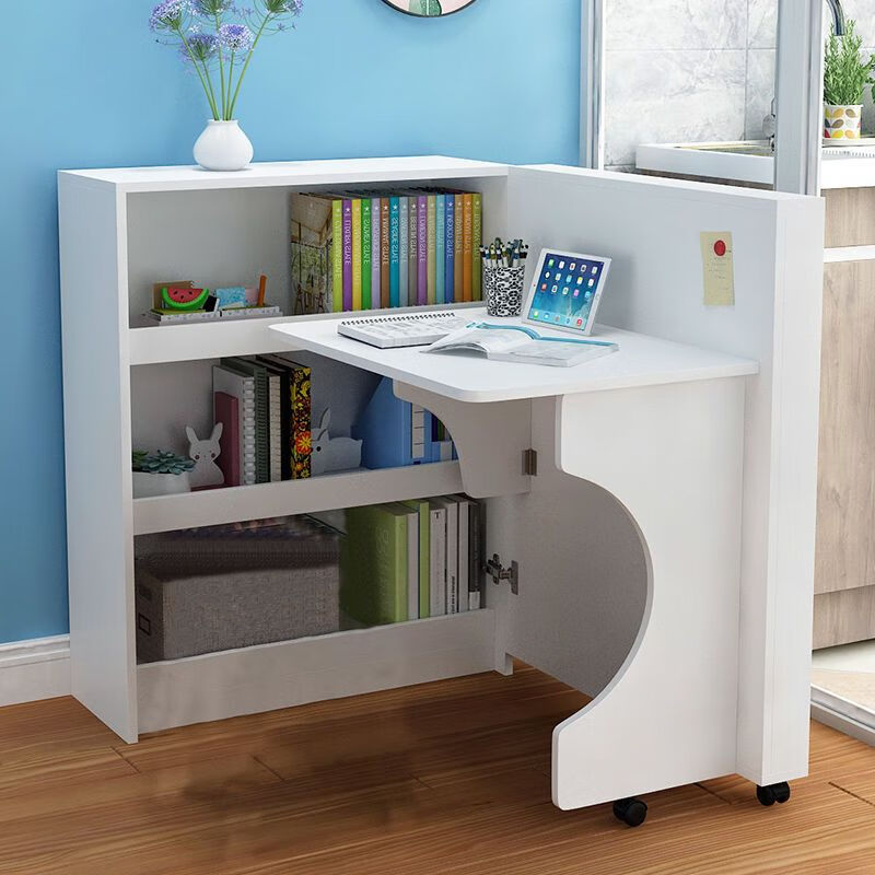 宜家(e-hom)【官方直销】折叠书桌学习桌创意旋转桌书架书柜组 折叠桌