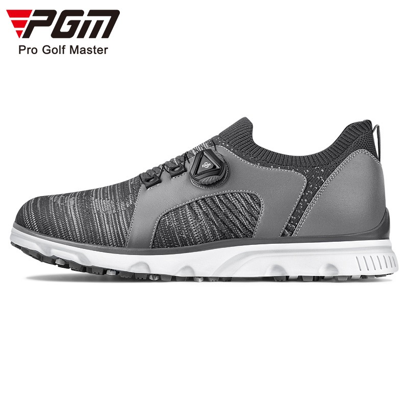 pgm 高尔夫球鞋男士 飞织网面运动鞋 旋钮鞋带golf男鞋 新品 白灰色