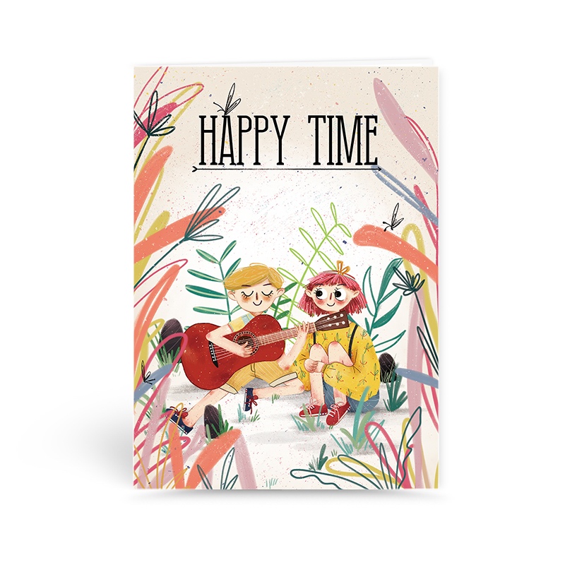 艾晴手贺情人节贺卡创意卡通森系开学送老师同学男女朋友浪漫生日祝福