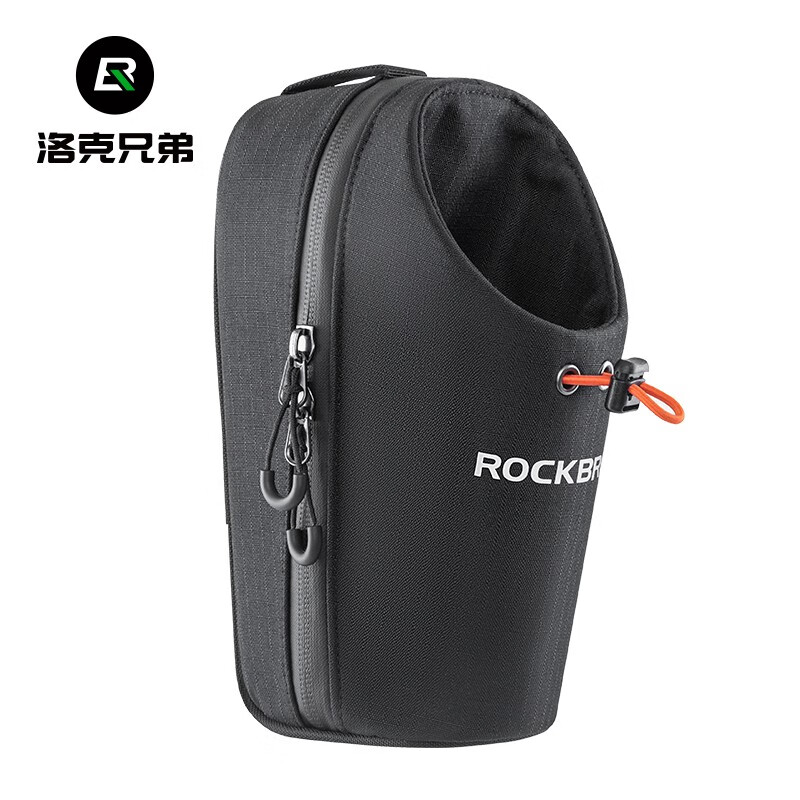 洛克兄弟自行車包前包水壺包折疊車山地公路車尾包騎行鞍座龍頭包 黑色 1.5L