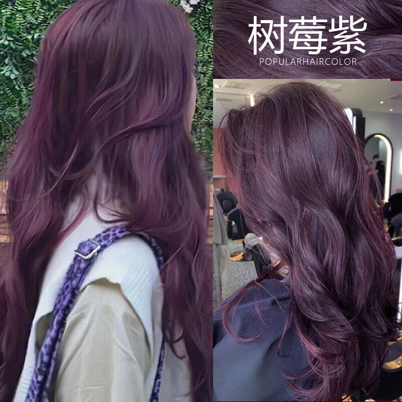 首品树莓紫染发膏免漂植物2024流行色学生党自己在家染发剂显白气质女