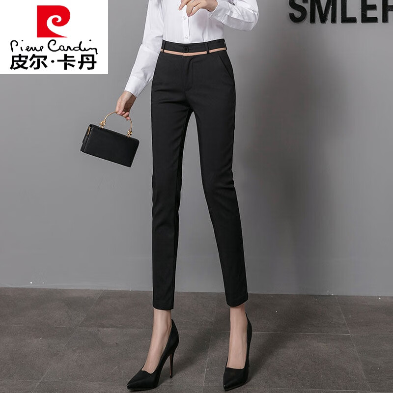 九分小脚小个子西裤夏季8分高腰锥形职业休闲西裤女八分高腰百搭黑裤