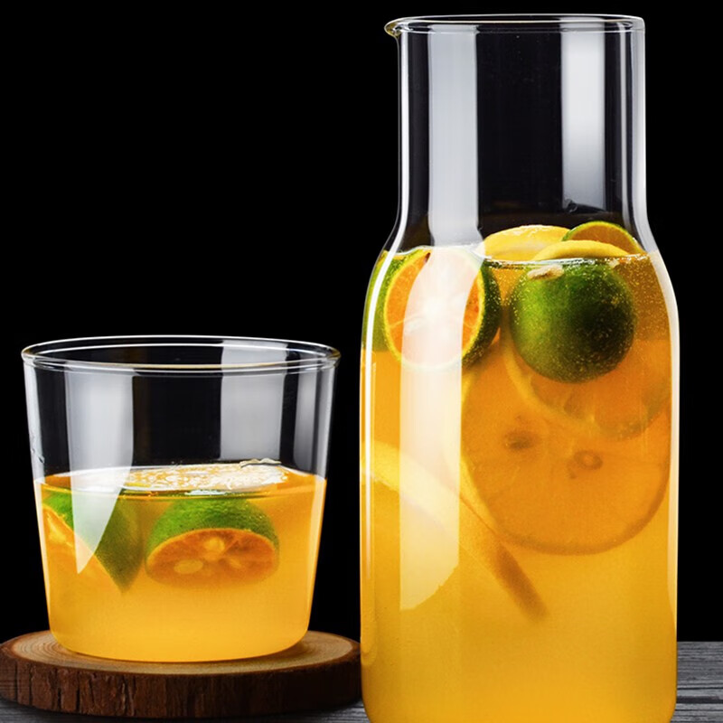 慧荣通达玻璃杯一人饮一壶一杯果汁饮料杯冷水壶耐高温茶水杯子 500ml