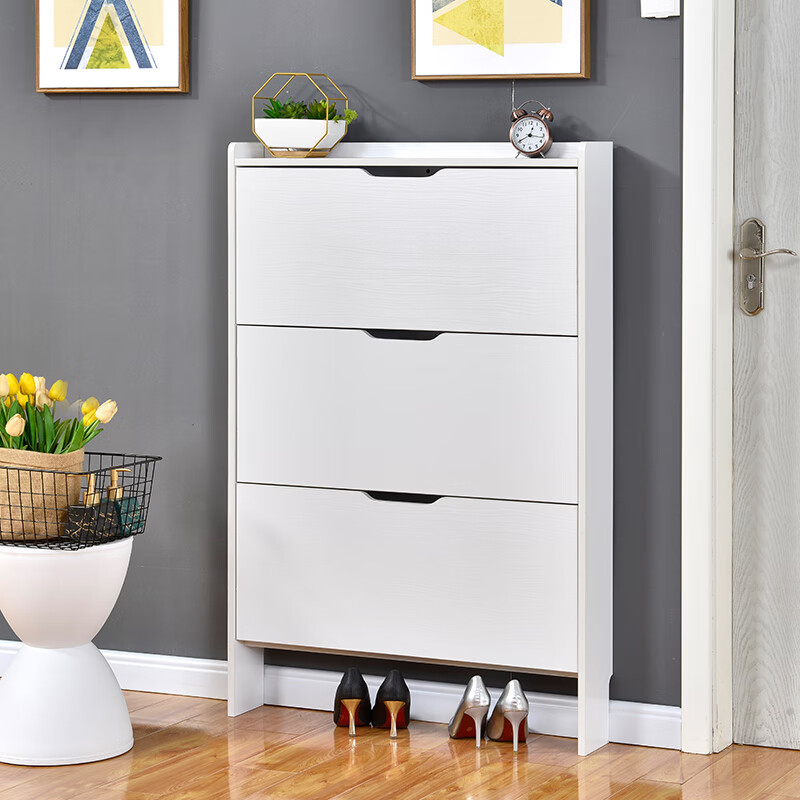 鞋柜收纳免漆单层家用门口大容量小户型省空间经济型框架 白色长度50