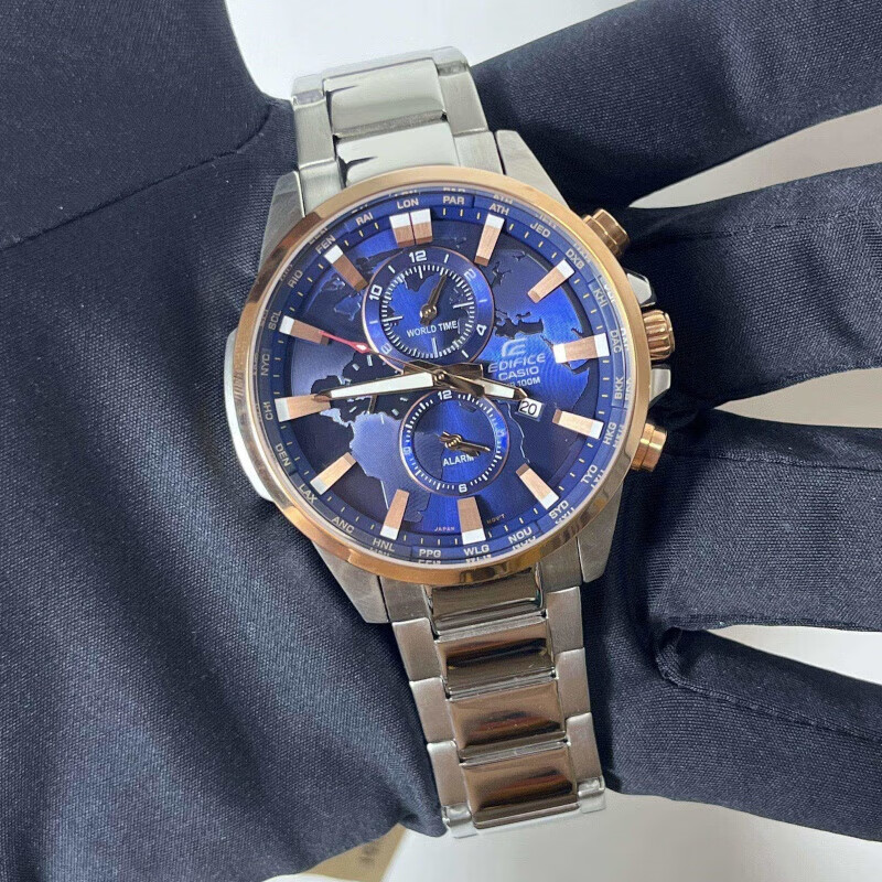 卡西欧(casio)海洋之心 黑暗之心限量黑钢 非机械石英表男表 efr-303