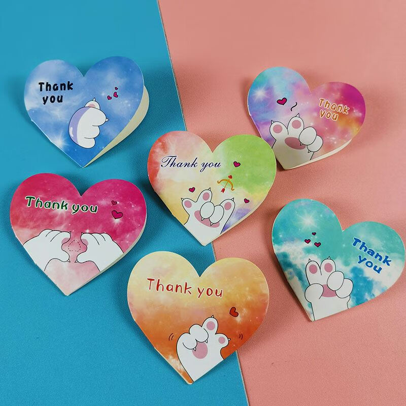 阡囤 心愿卡心意卡自制手写diy感恩客户的贺卡爱心祝福语留言卡片纸