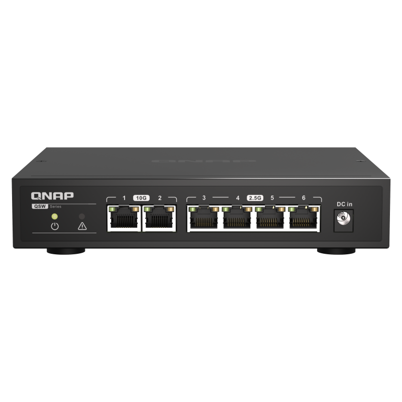 QNAP QSW-2104-2T提供2端口10GbE及4端口2.5GbE非网管型交换机 QSW-2104-2T