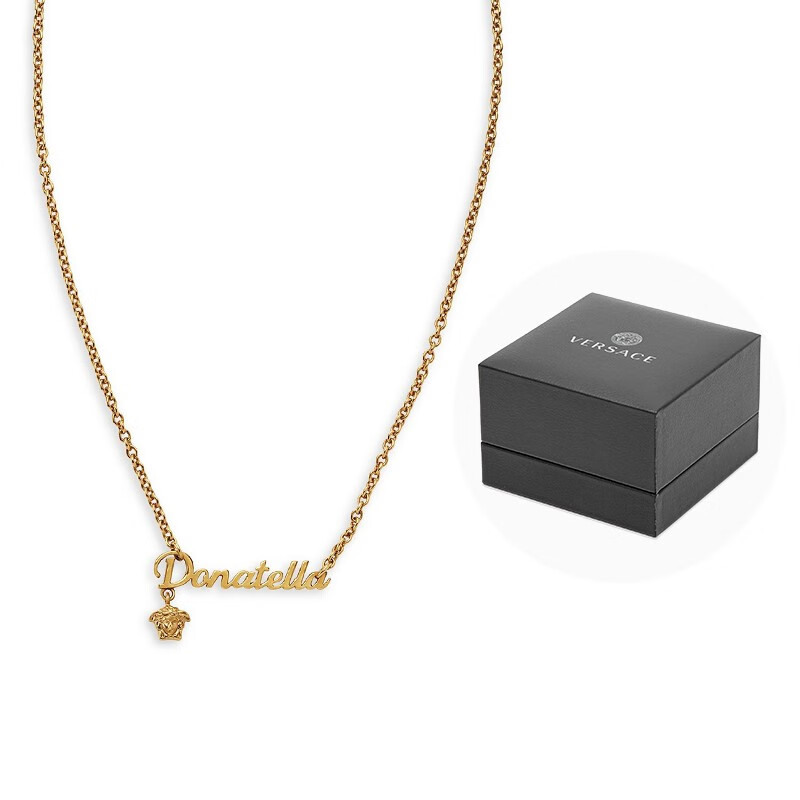 范思哲(versace)男女通用金属黄铜美杜莎徽标字母项链 礼盒装 dg1i053