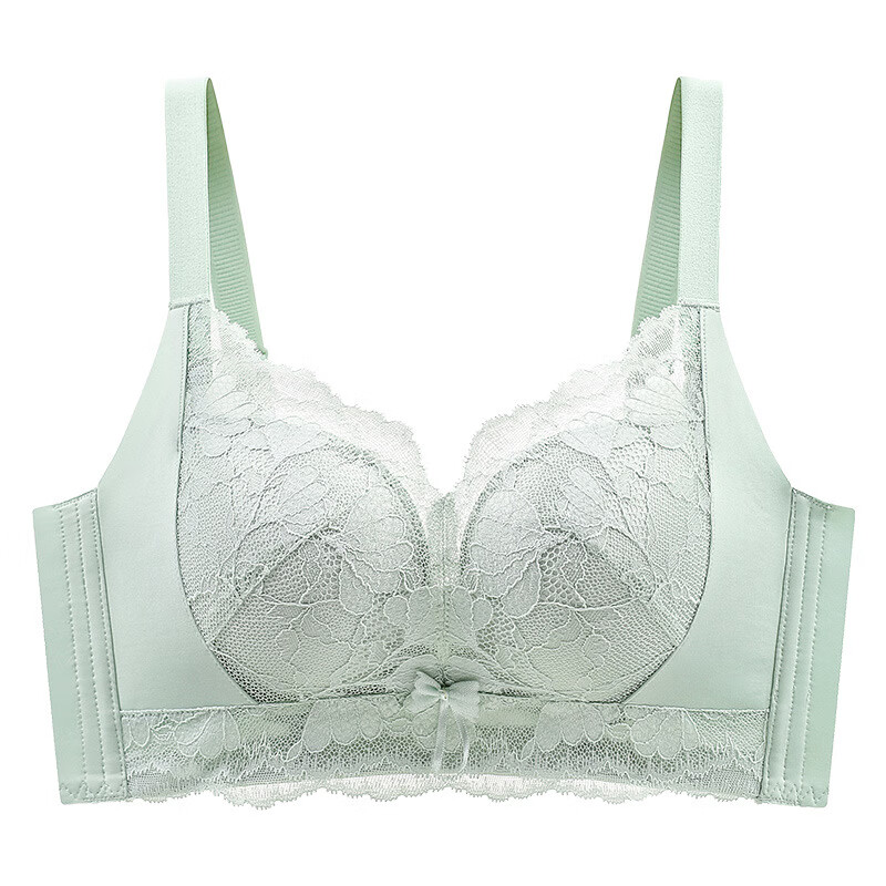 佧森滋调整型防下垂内衣女小胸聚拢夏季无钢圈蕾丝文胸罩 香槟白-单件【自然显胸型 厚1.6  32/70AB