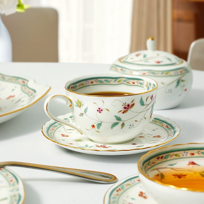 则武（Noritake）【礼物】HANASARASA咖啡杯套装欧式下午茶茶具精致对杯礼盒美式 HANASARASA 咖啡杯碟 1个