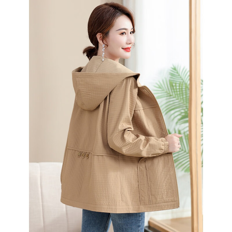 mms严选妈妈秋装外套洋气2024新款中年女风衣中老年女装春秋上衣薄款