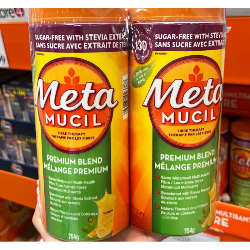 俏滋郎现货加拿大metamucil美达施膳食纤维素粉橙子味无蔗糖754g130次