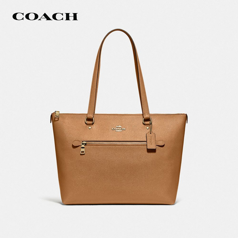 蔻驰COACH【官方直供】奢侈品女士大号托特包单肩手提包马鞍棕色牛皮革F79608IMLQD