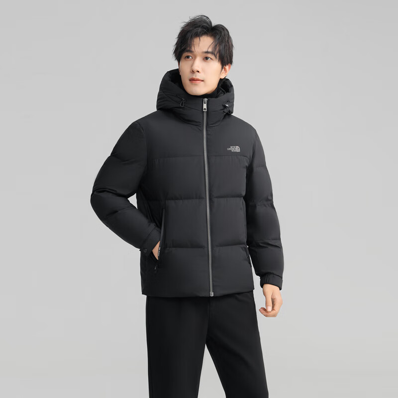 雪中飞新款百搭时尚男士短款连帽羽绒服休闲百搭保暖防寒显瘦亲肤 黑色|8056 XL 180/96A