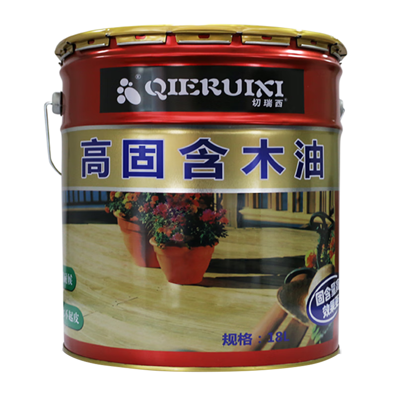 切瑞西環(huán)保防腐木油18L裝翻新漆戶外木蠟油實木清漆透明木器自噴漆地板家具漆木漆耐候木油漆涂料熟桐油 田園柚木 18L