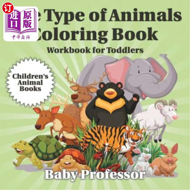 海外直订the type of animals coloring book workbook for