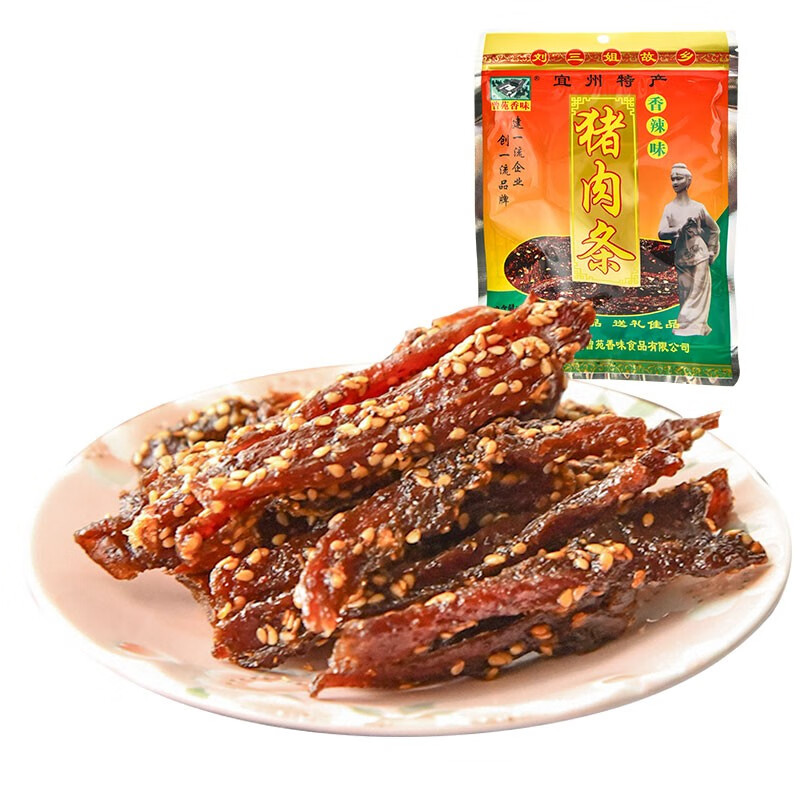 曾苑香味宜州特产猪肉条 辣味香肉条100g 广西刘三姐猪腊巴猪肉干零食