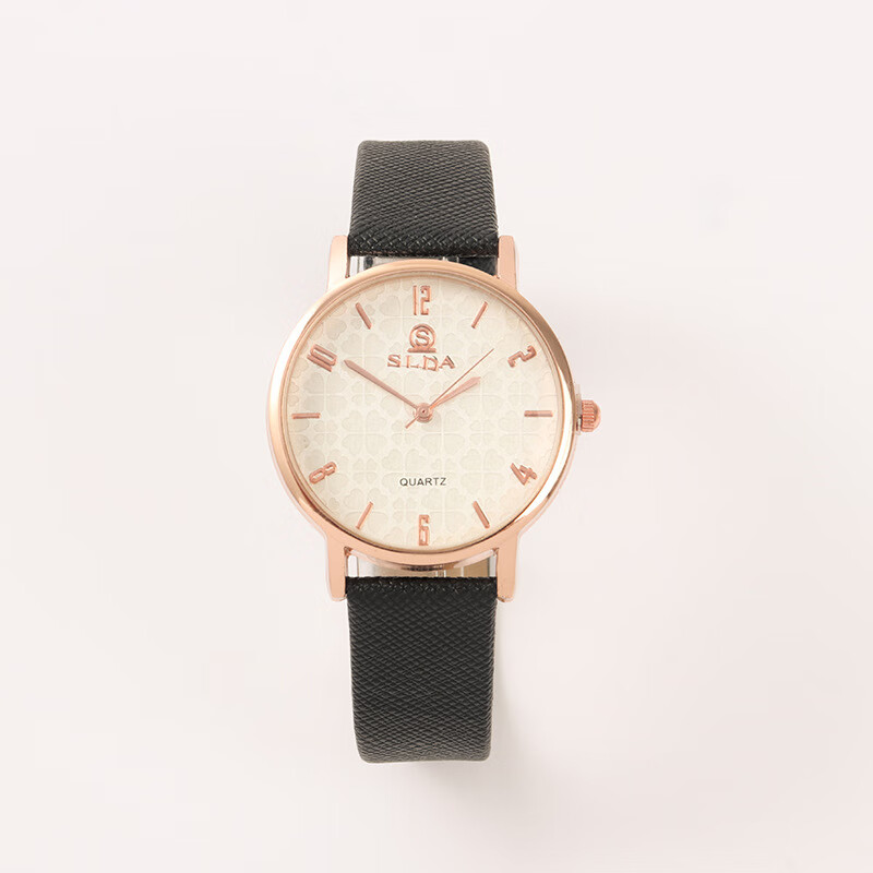 oruss皮带手表女气质百搭简约机械石英时尚潮流女士腕表考试专用 黑色