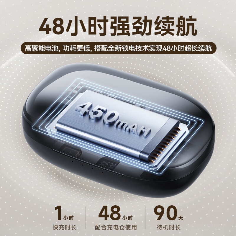 monqiqi【柏林之声丨久戴不痛】蓝牙耳机不入耳全开放式骨传导概念真无线挂耳式跑步骑行运动商务降噪 耀夜黑丨至臻音质丨限量星耀涂层 不入耳舒适佩戴