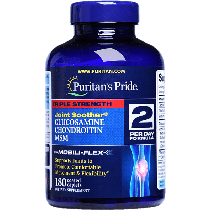 玉泉韵三倍氨糖软骨素片180片 美国进口氨基葡萄糖补充维骨力msm 钙搭