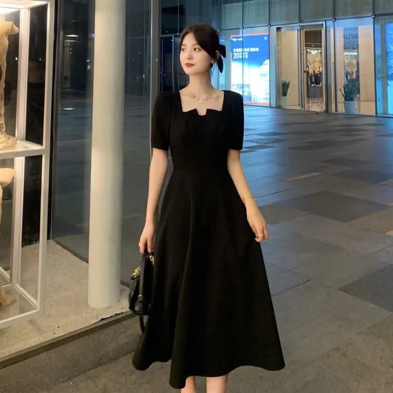 就叙教师面试连衣裙型梨形梨型身材大胸妹子教资女装穿搭夏天穿 图片