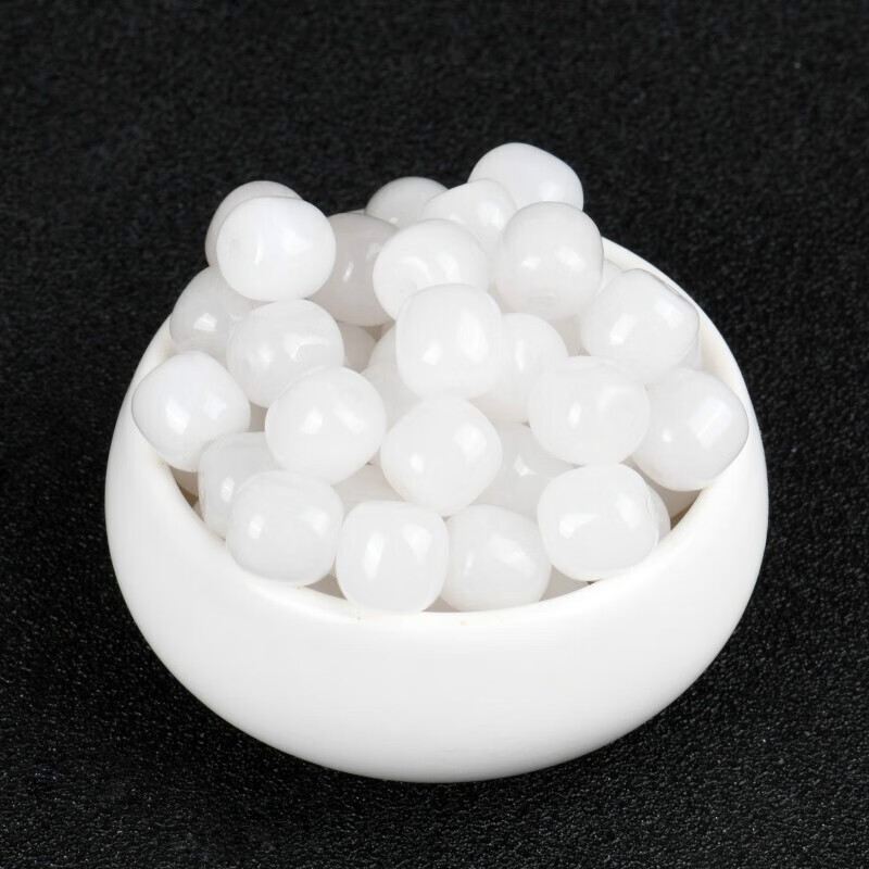 酷奇象(kuqixiang) 白玉髓桶珠散珠子 半成品白色石英岩质老型珠 玉髓