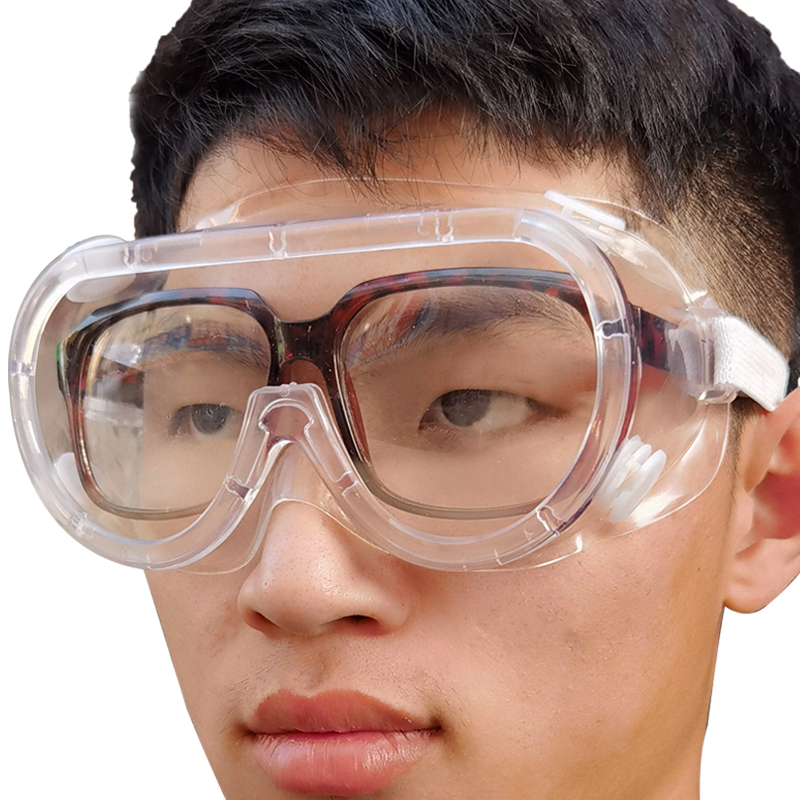 定制劳保眼镜pvc镜体喷漆护目镜防镜防尘眼镜防沙眼镜眼罩塑料 大四珠