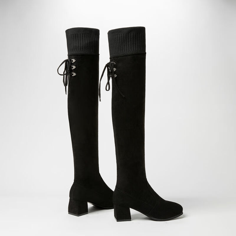 绒面】过膝靴 35_加绒