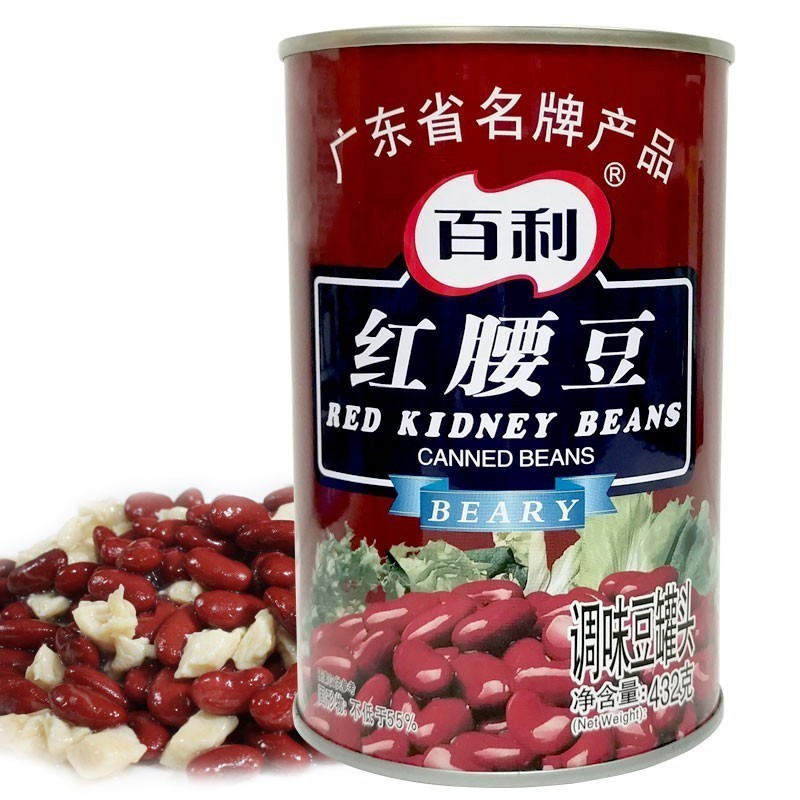 红腰豆百利即食原粒红豆沙冰刨冰蜜豆432G烘焙西餐料理