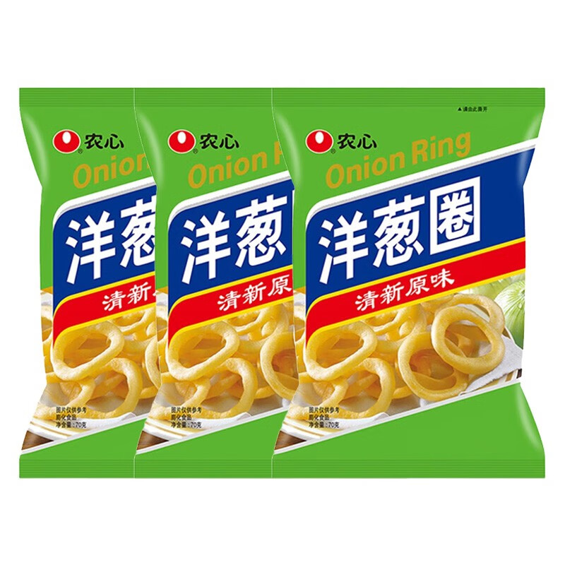 农心(nongshim)原味馕坑烤鸡味洋葱圈 虾条袋装焦小黄香蕉味玉米果