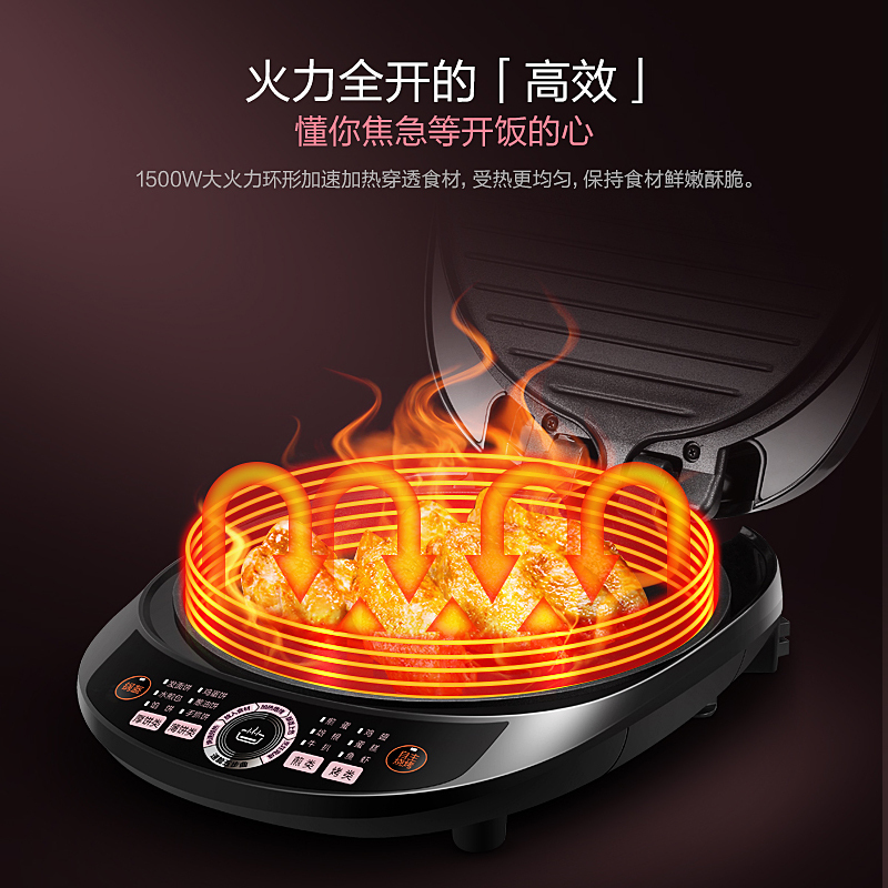 美的电饼铛家用双面加热煎烤机加热后有没味？