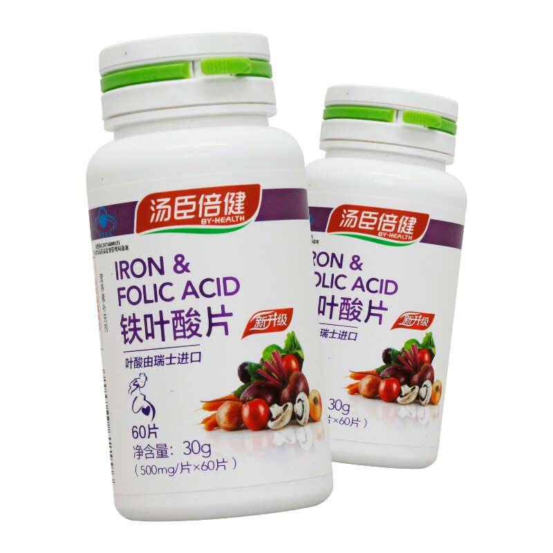 汤臣倍健 铁叶酸片 500mg*60片 一瓶装
