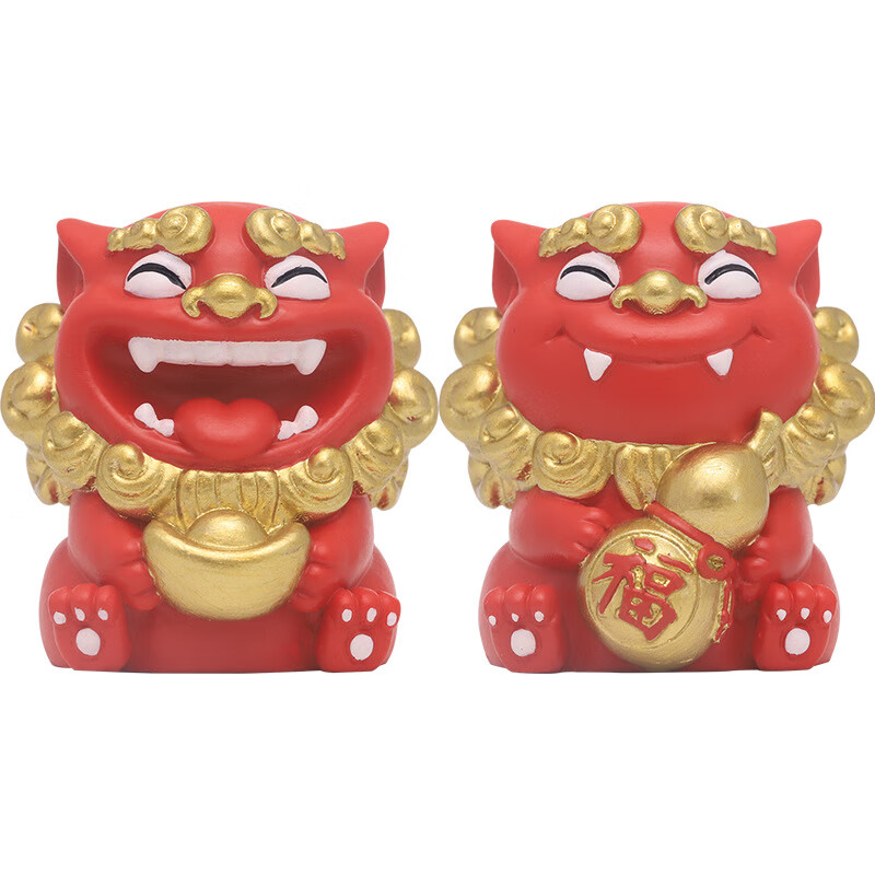 翼涵国潮喜狮摆件狮子风狮爷对狮家居吉祥物装饰厦门桌面中式旅游礼物