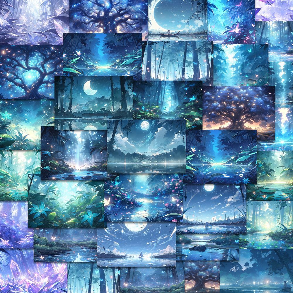 尤美100张治愈系唯美奇幻森林手账贴纸ins高颜值 童话世界贴画防水