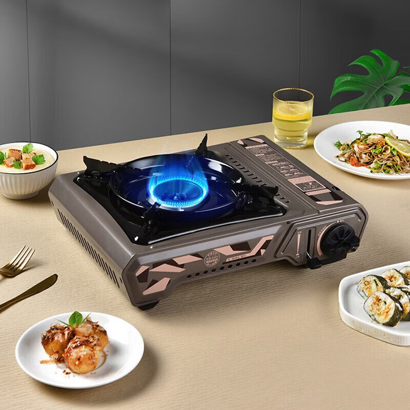 脉鲜大火力卡式炉ms2900 家用爆炒煤气灶 安全便携防风户外露营炉具 高火力迷彩绿+脉鲜鸳鸯锅+专用箱