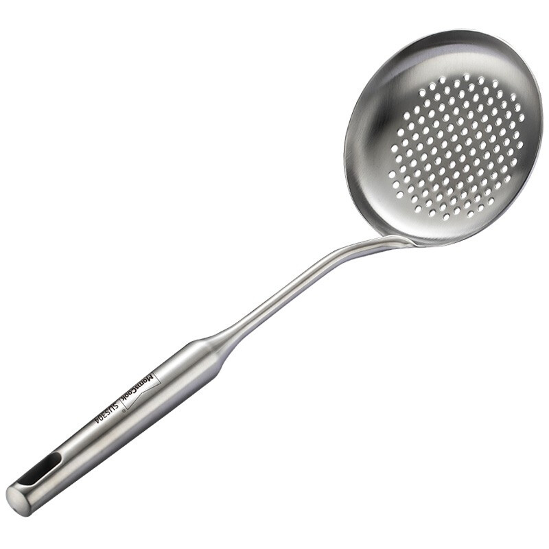 慕厨(momscook) 不锈钢滤勺网漏捞漏捞面条捞勺麻辣烫 304圆柄滤勺