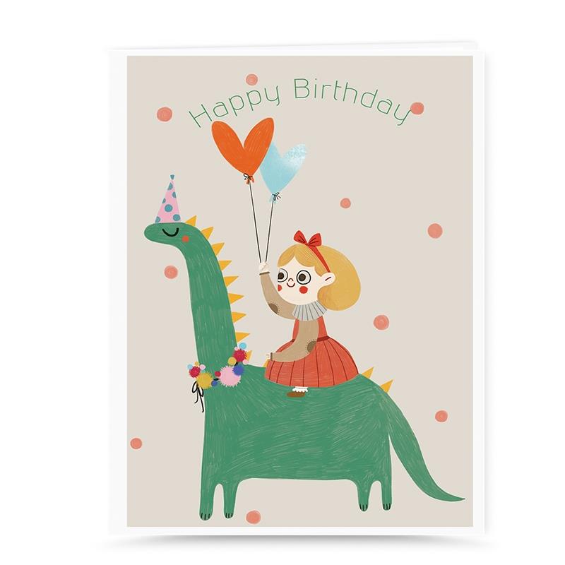 艾晴手贺创意可爱卡通手绘贺卡送宝宝儿童小同学生日男女朋友礼物祝福