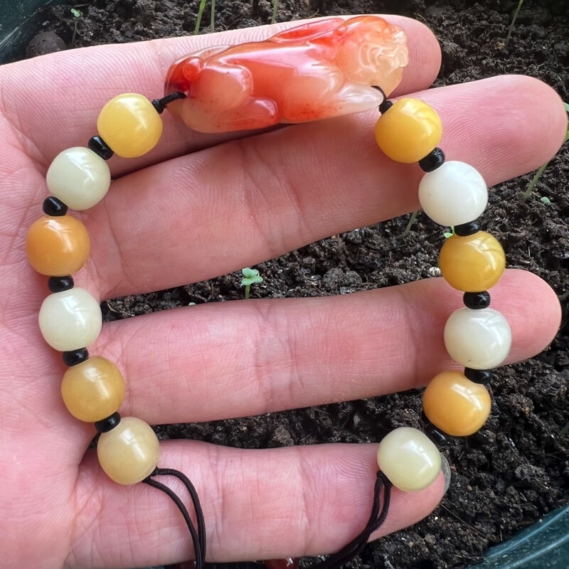 福建寿山石寿山品种石寿山芙蓉石貔貅手链手串