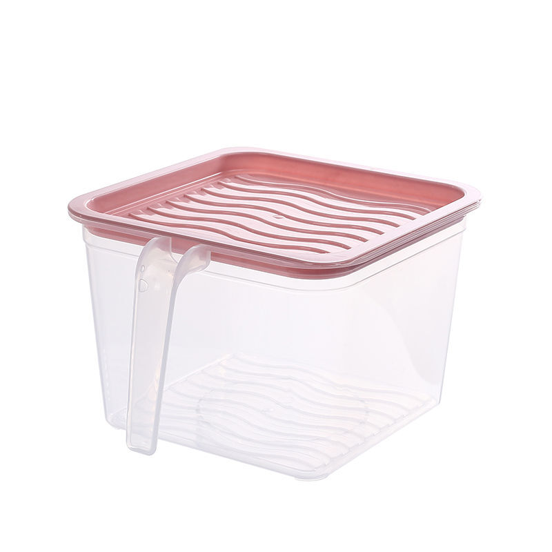 【茶白优选】日式冰箱保鲜盒 透明带盖 冷冻食品收纳盒防串味家用大中小号 粉色 【食品级】三个装