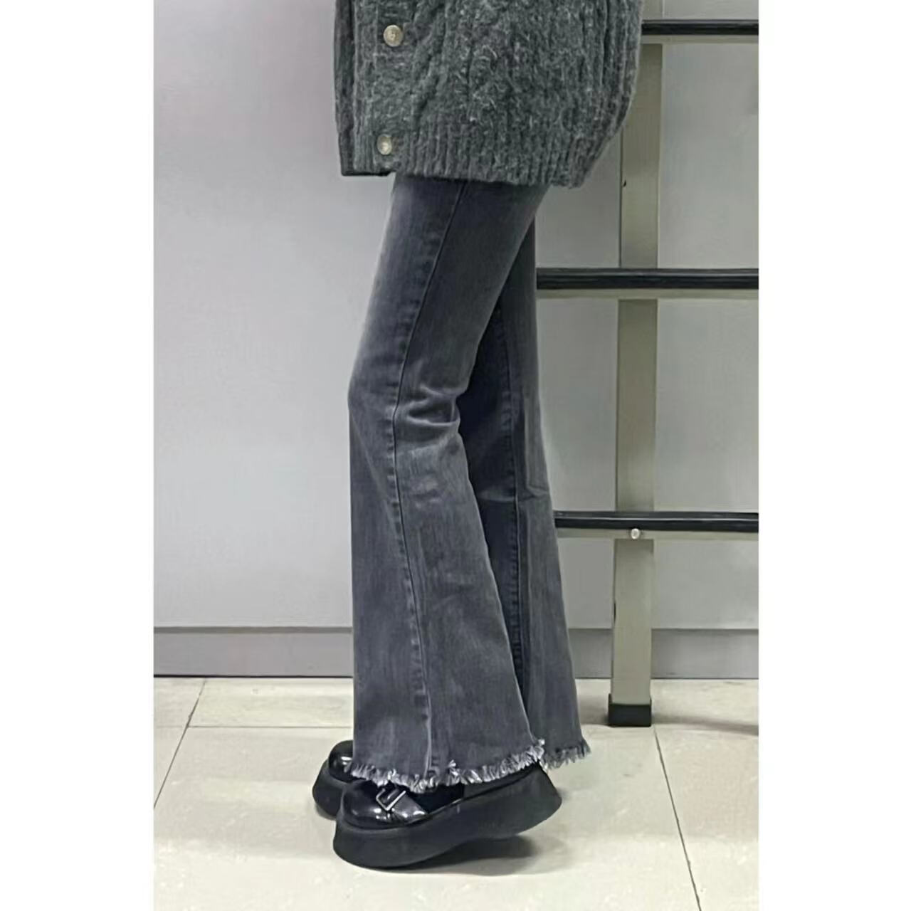 凌菲小姐(miss ling fei)毛衣马甲背心女搭配衬衫2024秋冬季烟灰色