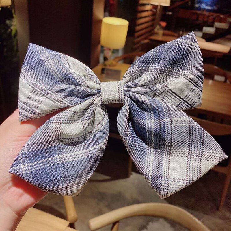 发饰超大发卡后脑勺弹簧夹子网红女日系格子头饰 jk蝴蝶结-温柔弹簧夹