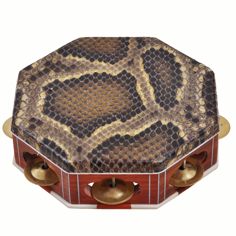 手工制作传统民族乐器满族单鼓民间曲艺说唱红木八角手鼓手铃鼓打击