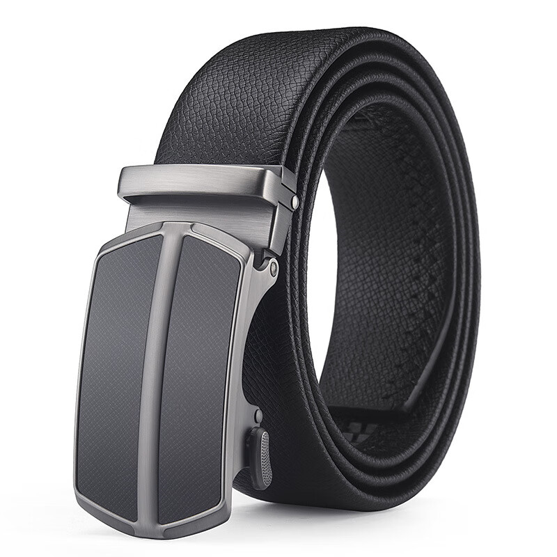 酷奇袋鼠(kuqidaishu)男士皮带二层牛皮合金自动扣商务腰带压印logo