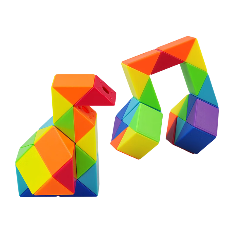 圣手 魔方魔尺24段百变魔尺儿童玩具生日礼物送教程 彩虹色